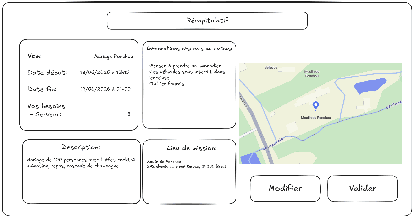 mockup récapitulatif mission Cet Extra