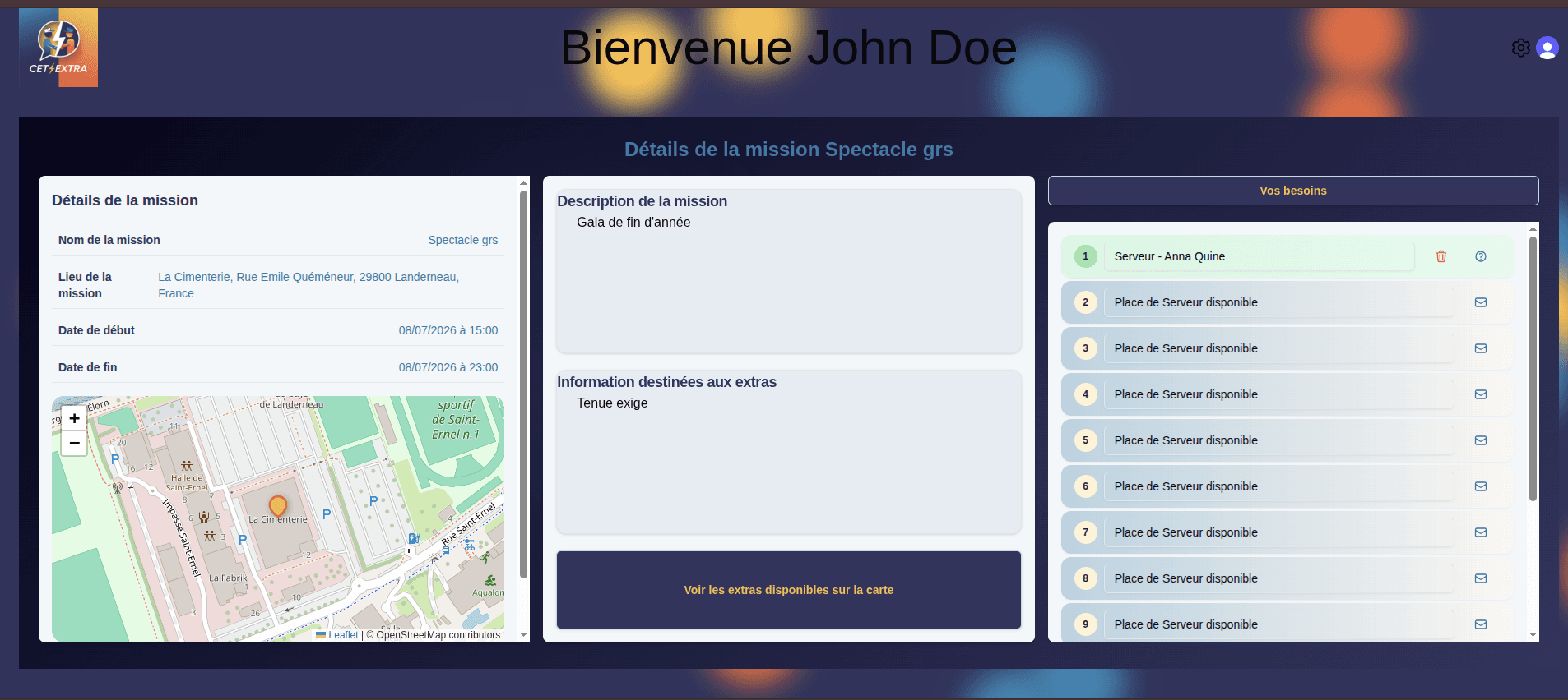 Détail de la mission version ordinateur